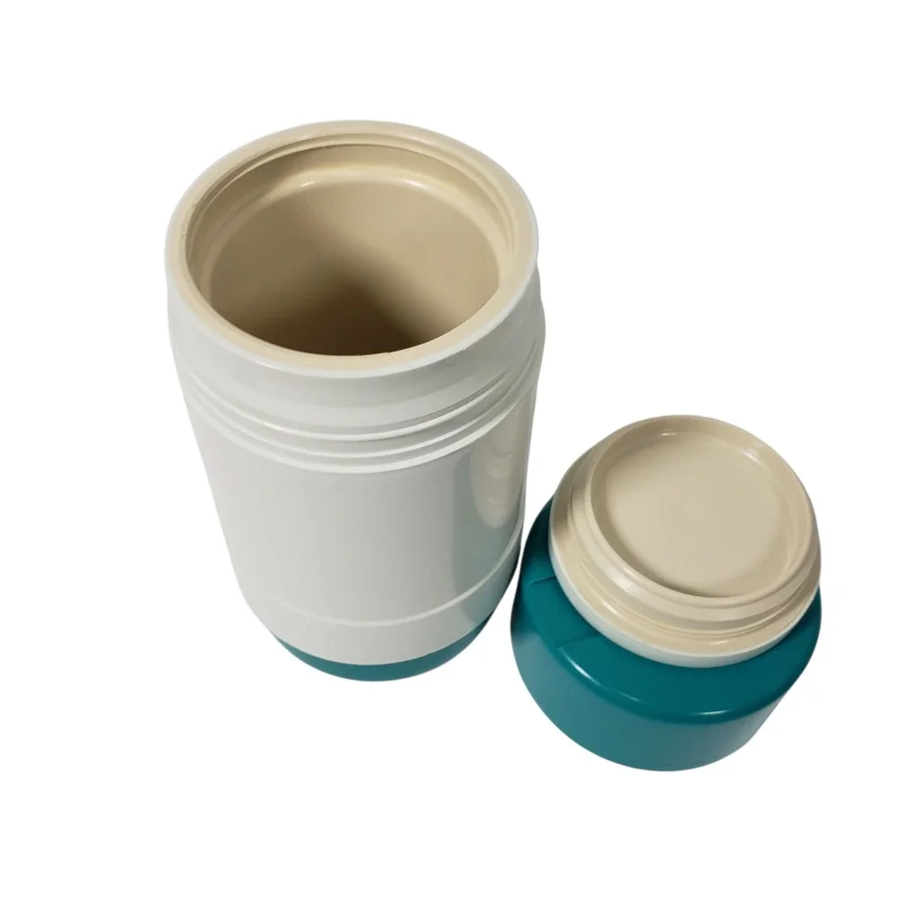 Vintage Invicta Thermal Food Jar Container Teal White‎ Insulated Camping Lunch